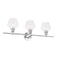 Gene 3 Light Chrome And Clear Glass Wall Sconce