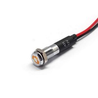 Cut Hole size 8mm 516 Wire Gauge 22 AWGLED Color AmberCurrent Rating 15mA Voltage 12V DC resistor built inWire Length 20mm 8Bezel Color SilverSymbol Check Engine