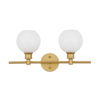 Collier 2 Light Brass And Frosted White Glass Wall Sconce