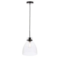 Frey 1 Light Black And Clear Glass Pendant