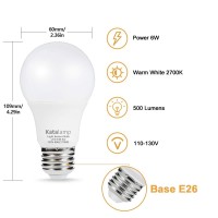 Dusk To Dawn Light Bulb Outdoor - 2 Pack Led Sensor Light Bulb Automatic Light Sensing, 6W 40 Watt Equivalent Warm White 2700K Standard Base, Indoor Outdoor Porch Patio Front Door Yard Lighting