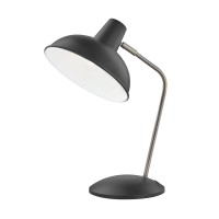 Light Society Ls-T261-Bk Hylight Black Retro Desk Lamp With Antique Brass Details, Mid Century Modern Vintage Style