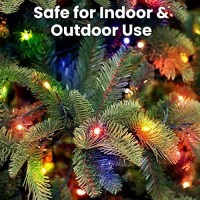 Prextex Christmas Lights (20 Feet, 100 Lights) - Multi Color Christmas Tree Lights Indoor With Green Wire - Colorful Holiday Christmas Light Indoor String Lights - Warm Multi Color Twinkle Lights