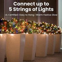 Prextex Christmas Lights (20 Feet, 100 Lights) - Multi Color Christmas Tree Lights Indoor With Green Wire - Colorful Holiday Christmas Light Indoor String Lights - Warm Multi Color Twinkle Lights