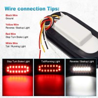 Partsam 2Pcs 63 Inch Oval Truck Trailer Led Tail Stop Brake Lights Taillights Running Red And White Backup Reverse Lights Sea