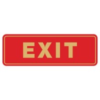 All Quality Standard Exit Wall Or Door Sign Durable Plastic And Easy Installation Doublesided Foam Adhesive Tape Redgold