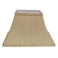 Her Yeau Enterprise Co. Ltd. Cloth & Wire Slant Rectangle Bell Hardback Lampshade With Washer Fitter, Tan