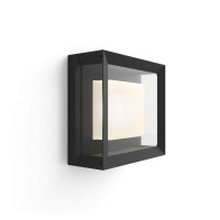 Philips Hue Econic Square Outdoor Smart Wall Light, Black - White And Color Ambiance Led Color-Changing Light - 1 Pack - Requires Hue Bridge - Control With Hue App And Voice - Weatherproof