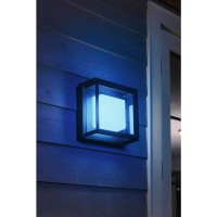 Philips Hue Econic Square Outdoor Smart Wall Light, Black - White And Color Ambiance Led Color-Changing Light - 1 Pack - Requires Hue Bridge - Control With Hue App And Voice - Weatherproof