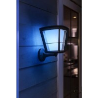 Philips Hue Econic Up Outdoor Smart Wall Light Black E26 White And Color Ambiance Led Colorchanging Bulb 2 Pack Requires