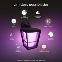 Philips Hue Econic Smart Outdoor White & Color Wall Lantern, Down (Hue Hub Required, Smart Light Works With Alexa, Apple Homekit & Google Assistant)