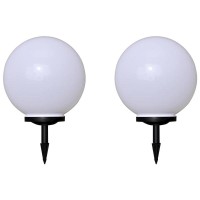 This 2piece LED solar light set comes complete with tube ground spike and rechargeable battery and is easy to install It is a perfect decorative lighting for gardens patios paths yards and balconyThis solar ball light is made of durable plastic for years 