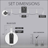 Kringle Traditions Clear Craft Lights, White Wire String Lights, Christmas Craft Lights, Craft Strand Lights (35 Lights/4? Spacing/13.3? Length, Clear)