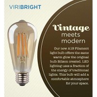 Viribright Dimmable Led Vintage Bulb, (5W) 40 Watt Equivalent Light Bulb, Soft White 2200K, St19 Led Bulb W/ E26 Edison Bulb Base, 400 Lumens, Energy Star & Ul Listed - 2 Pack