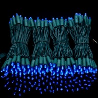 Yuletime Blue Wide Angle Led Christmas Lights With Green Wire 66 Feet 200 Count Ul Certified Commercial Grade 5Mm Holiday Strin