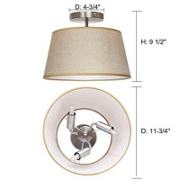 Facon Led 12 Semiflush Rv Ceiling Light With Switch Replaceable 3Xled Bulbs Included Brown Burlap 12V Dc Interior Ceiling