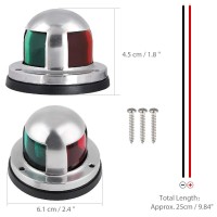 Acelane Boat Led Navigation Lights Marine Red & Green Sidelights Sailing Signal Lights Stainless Steel 12V Ip65 Waterproof Boating Fishing Yacht Pontoons Chandlery Boat Skeeter (Navigation Light 01)