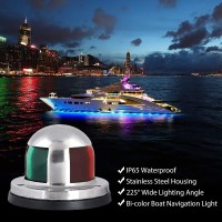 Acelane Boat Led Navigation Lights Marine Red & Green Sidelights Sailing Signal Lights Stainless Steel 12V Ip65 Waterproof Boating Fishing Yacht Pontoons Chandlery Boat Skeeter (Navigation Light 01)