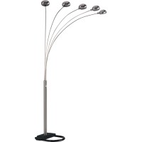 84H Silver 5-Head Cap Style Floor Lamp (1Pcctn) (2243397)(D0102H5Azz2)