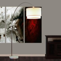 81H Double Shade Marble Base Floor Lamp (3654320)(D0102H5Qv0T)