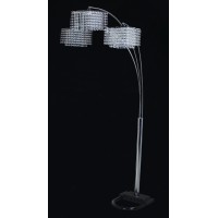 DetailsProduct FeaturesThree Light crystal Inspirational Arch Floor Lamp 84quot H x 175quot D x 19quot W SilverBeautiful faux crystals gives a luxurious style and feel giving a sophisticated sensationBody is made of steelUL Listed 3Way switch Uses 3 40Wat