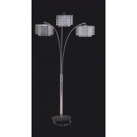 DetailsProduct FeaturesThree Light crystal Inspirational Arch Floor Lamp 84quot H x 175quot D x 19quot W SilverBeautiful faux crystals gives a luxurious style and feel giving a sophisticated sensationBody is made of steelUL Listed 3Way switch Uses 3 40Wat