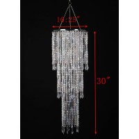 Flavorthings Sparkling Iridescent Acrylic Beaded Hanging Chandelier W1025H303 Tiers Beads Pendant Shade Ceiling Chandel