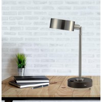 DetailsProduct FeaturesAccent your desk or night stand with this simple and energyefficient LED desk lamp this versatile cambert Brush Silver table lamp offers general illumination as well as task lightingAn OnOff black switch and a convenient USB port in