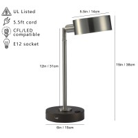 DetailsProduct FeaturesAccent your desk or night stand with this simple and energyefficient LED desk lamp this versatile cambert Brush Silver table lamp offers general illumination as well as task lightingAn OnOff black switch and a convenient USB port in