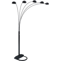 84H Black 5-Head Cap Style Floor Lamp (1Pcctn) (2513263)(D0102H5Az8J)