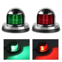 Acelane One Pair Led Navigation Lights Red And Green Lights Marine Sailing Signal Lights Stainless Steel 12V Bow Side Port Starboard For Boating Fishing Yacht, Pontoons, Chandlery Boat (Ace-01)