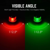 Acelane One Pair Led Navigation Lights Red And Green Lights Marine Sailing Signal Lights Stainless Steel 12V Bow Side Port Starboard For Boating Fishing Yacht, Pontoons, Chandlery Boat (Ace-01)