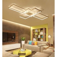 Led Ceiling Light Dimmable Living Room Kitchen Island Table Light Fixture With Remote Control, Modern Dining Room Flush Mount Acrylic Chic Design Ceiling Chandeliers Lighting For Bedroom Bathroom Lamp