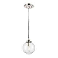 Boudreaux 1-Light Mini Pendant In Matte Black With Clear Glass