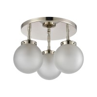 Boudreaux 3-Light Semi Flush Mount In Polished Nickel With Frosted