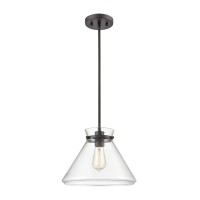 Mickley 1-Light Mini Pendant In Oil Rubbed Bronze With Clear Glass