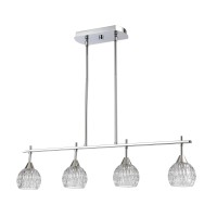 Kersey 4-Light Island Light In Polished Chrome With Clear Crystal