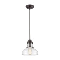 Manhattan Boutique 1-Light Mini Pendant In Oil Rubbed Bronze With Clear Glass