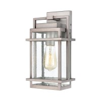 Breckenridge 1-Light Sconce In Weathered Zinc With Seedy Glass