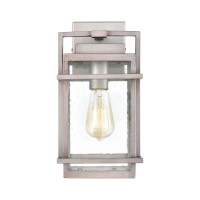 Breckenridge 1-Light Sconce In Weathered Zinc With Seedy Glass