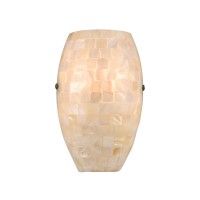 Capri 1-Light Sconce In Satin Nickel With Glass/Capiz Shells