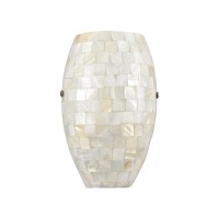 Capri 1-Light Sconce In Satin Nickel With Glass/Capiz Shells