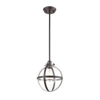 Cusp 1-Light Mini Pendant In Oil Rubbed Bronze With Clear Glass