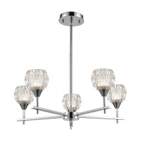 Kersey 5-Light Chandelier In Polished Chrome With Clear Crystal