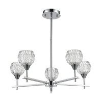 Kersey 5-Light Chandelier In Polished Chrome With Clear Crystal