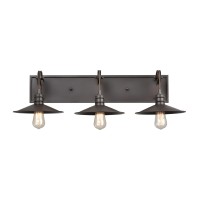 Spindle Wheel 3-Light Vanity Light In Oil Rubbed Bronze