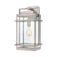 Breckenridge 1-Light Sconce In Weathered Zinc With Seedy Glass