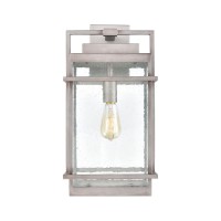 Breckenridge 1-Light Sconce In Weathered Zinc With Seedy Glass