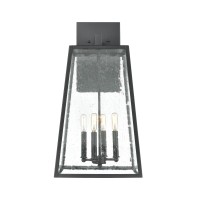 Meditterano 4-Light Sconce In Charcoal With Seedy Glass