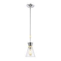 Modley 1-Light Mini Pendant In Polished Chrome With Clear Glass